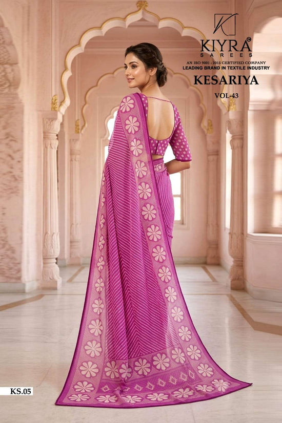 Kiyra Sarees Kesariya Vol 43 Moss Silk Jari Saree - Amrah Wholesale
