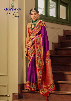 Kreshva Amaya Banarasi Silk Premium Saree - Amrah Wholesale
