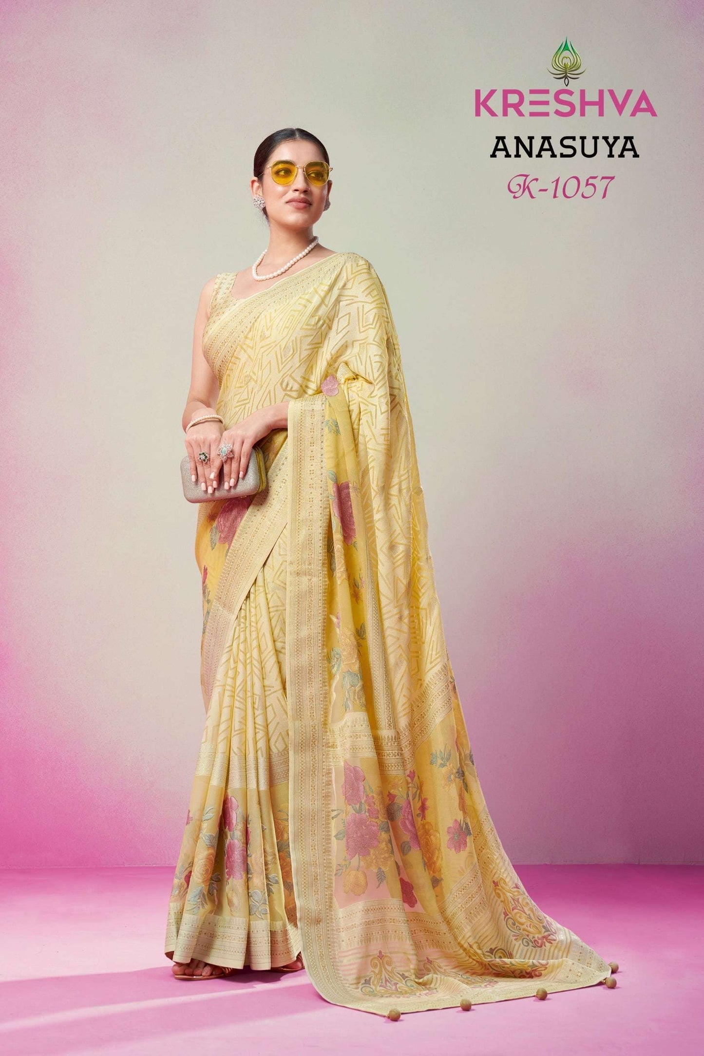 Kreshva Anasuya Premium Georgette Printed Saree Wholesale