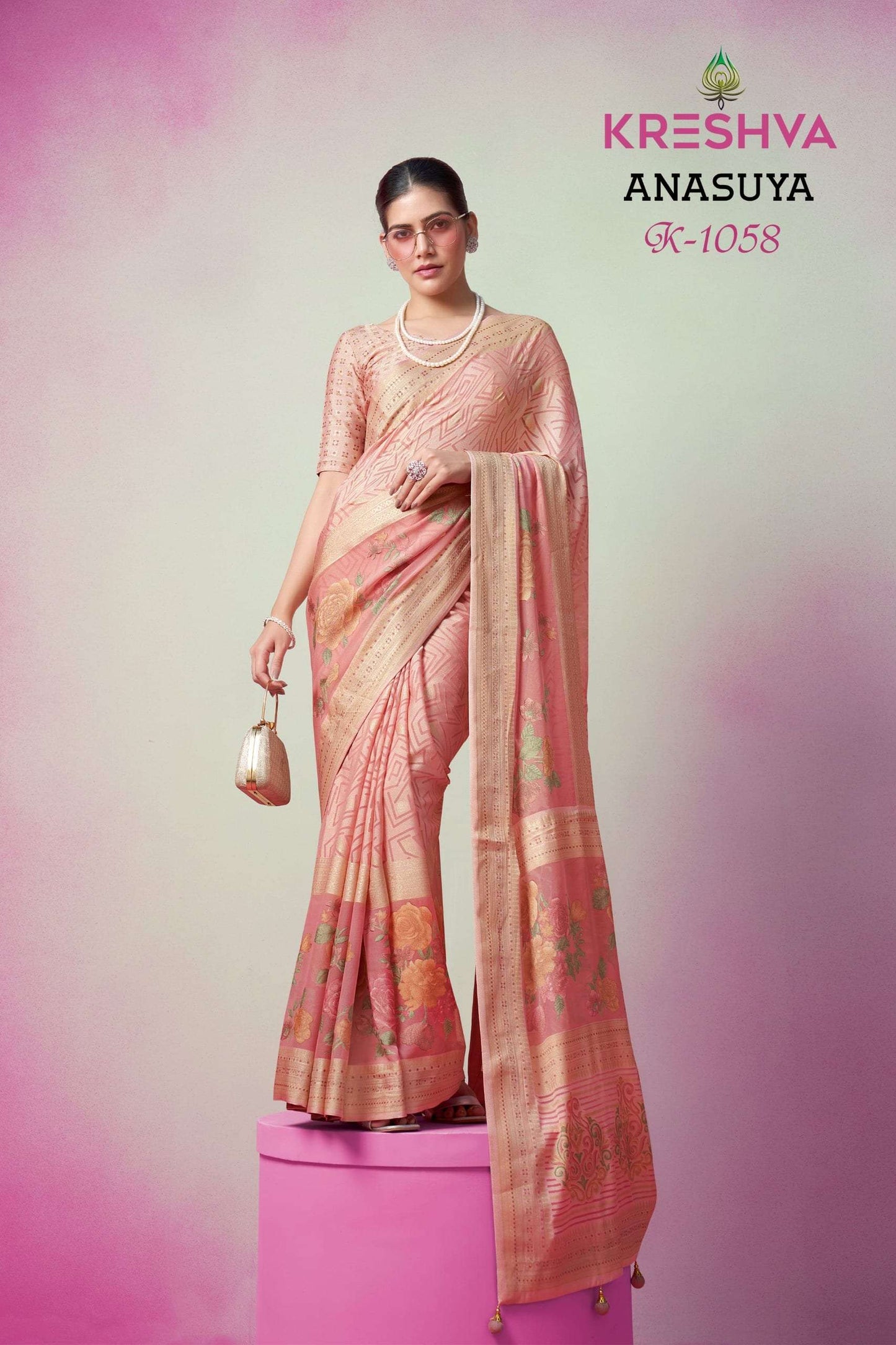 Kreshva Anasuya Premium Georgette Printed Saree Wholesale