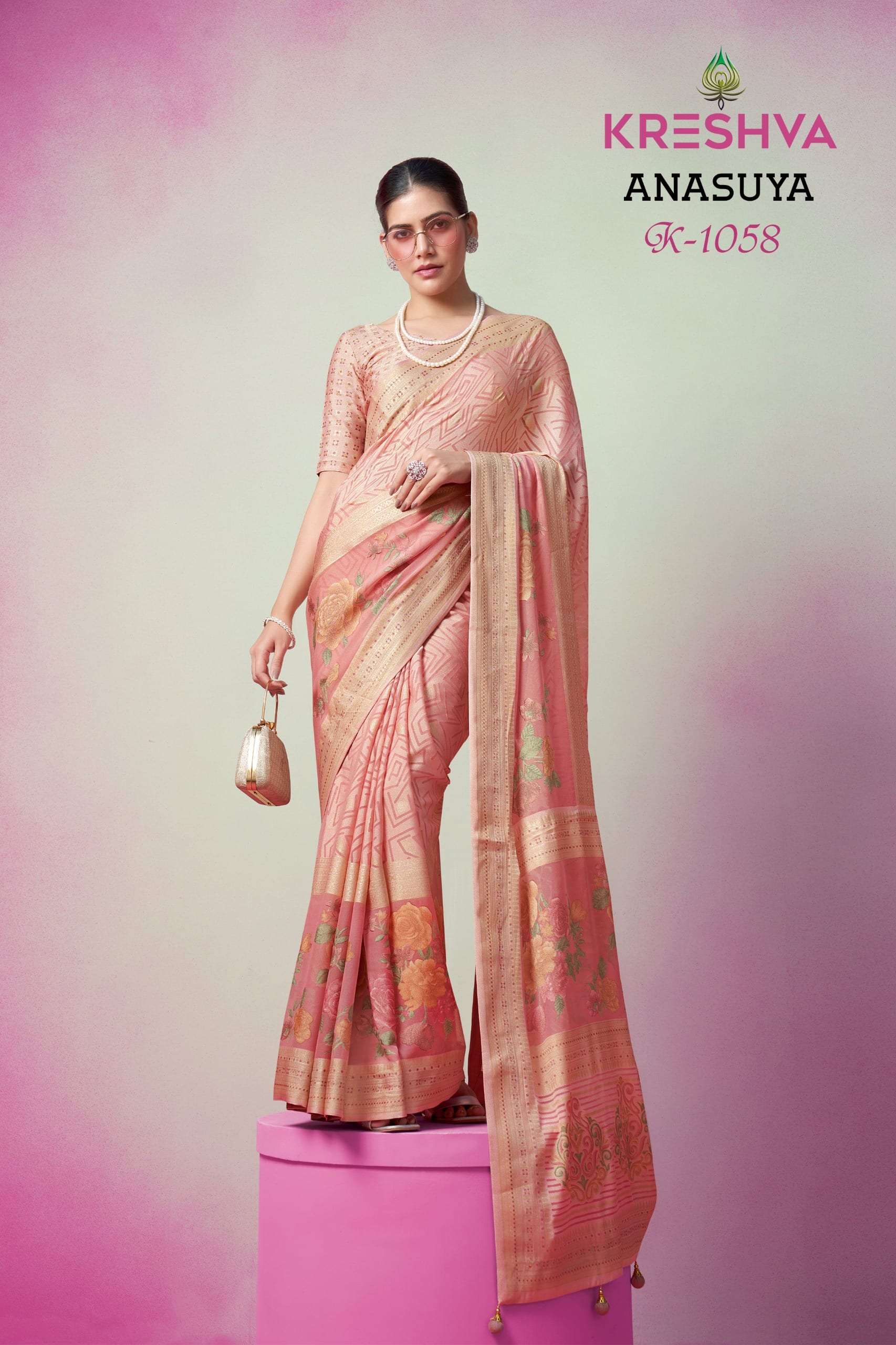 Kreshva Anasuya Premium Georgette Printed Saree Wholesale