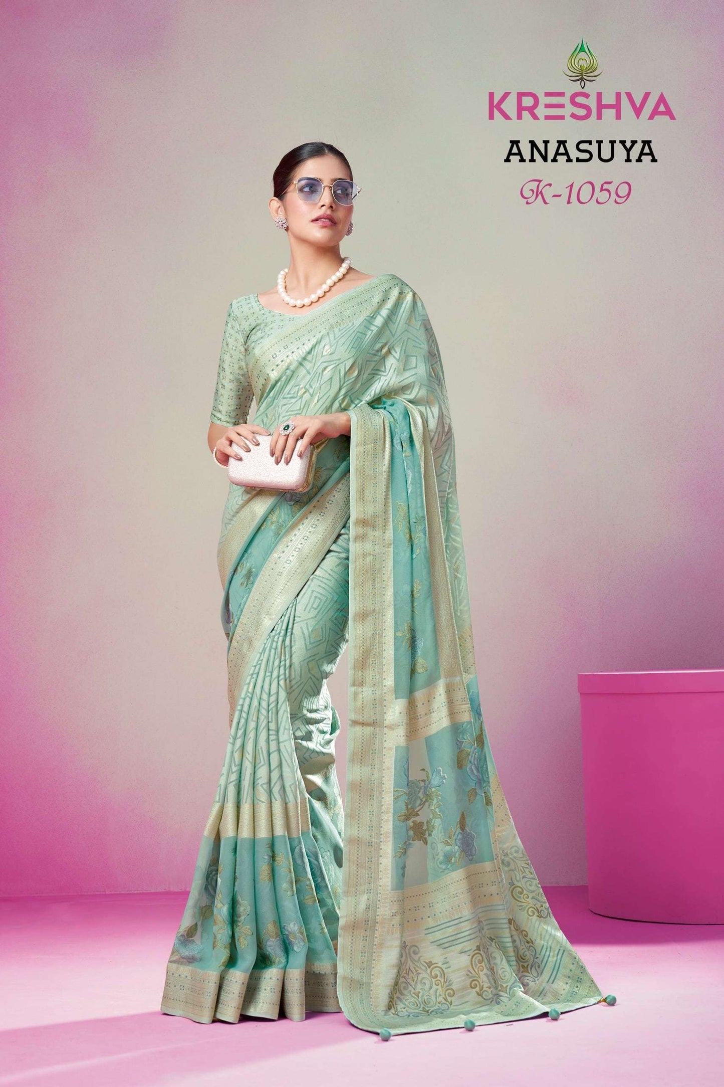 Kreshva Anasuya Premium Georgette Printed Saree Wholesale