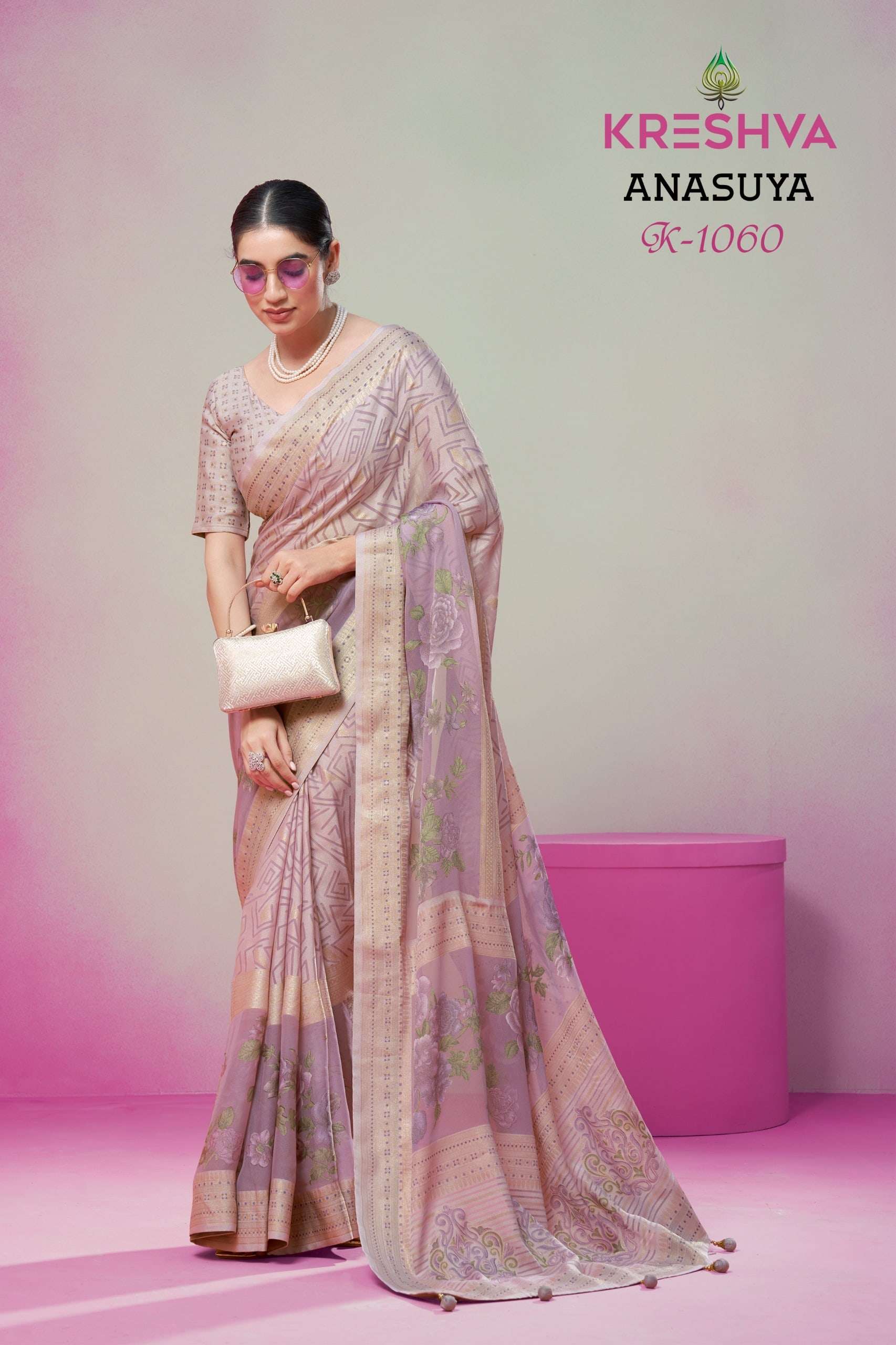 Kreshva Anasuya Premium Georgette Printed Saree Wholesale