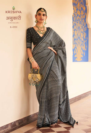 Kreshva Anukaari Silk Signature Printed Saree