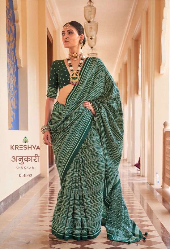 Kreshva Anukaari Silk Signature Printed Saree