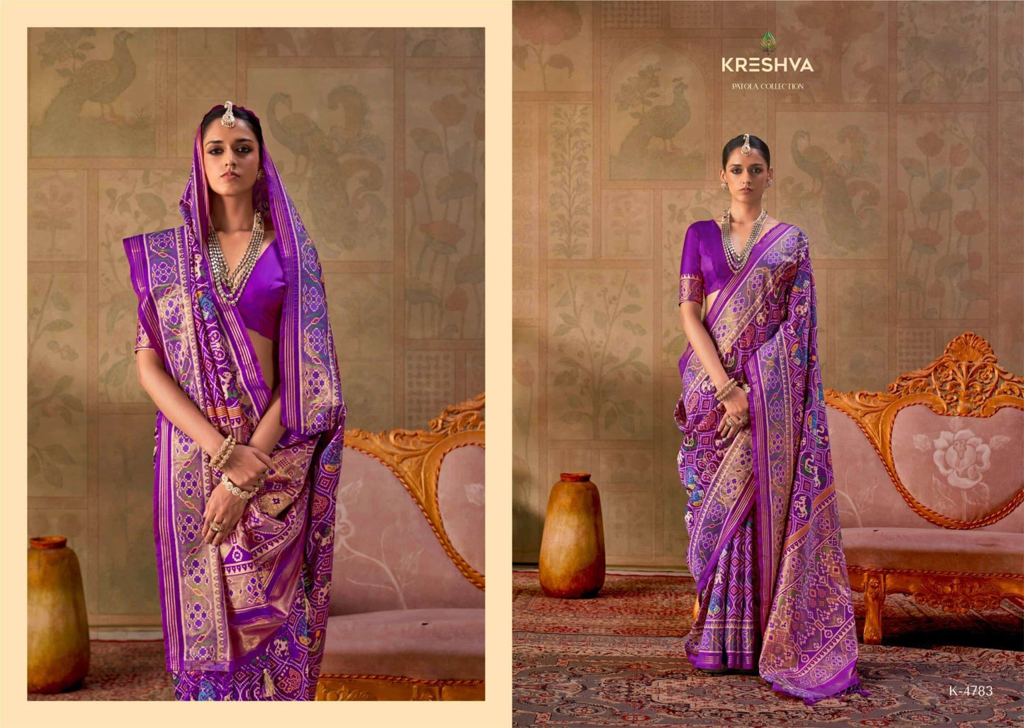 Kreshva Ashwa Patola Luxury Soft Silk Embroidered Sarees Wholesale Catalog - Amrah Wholesale