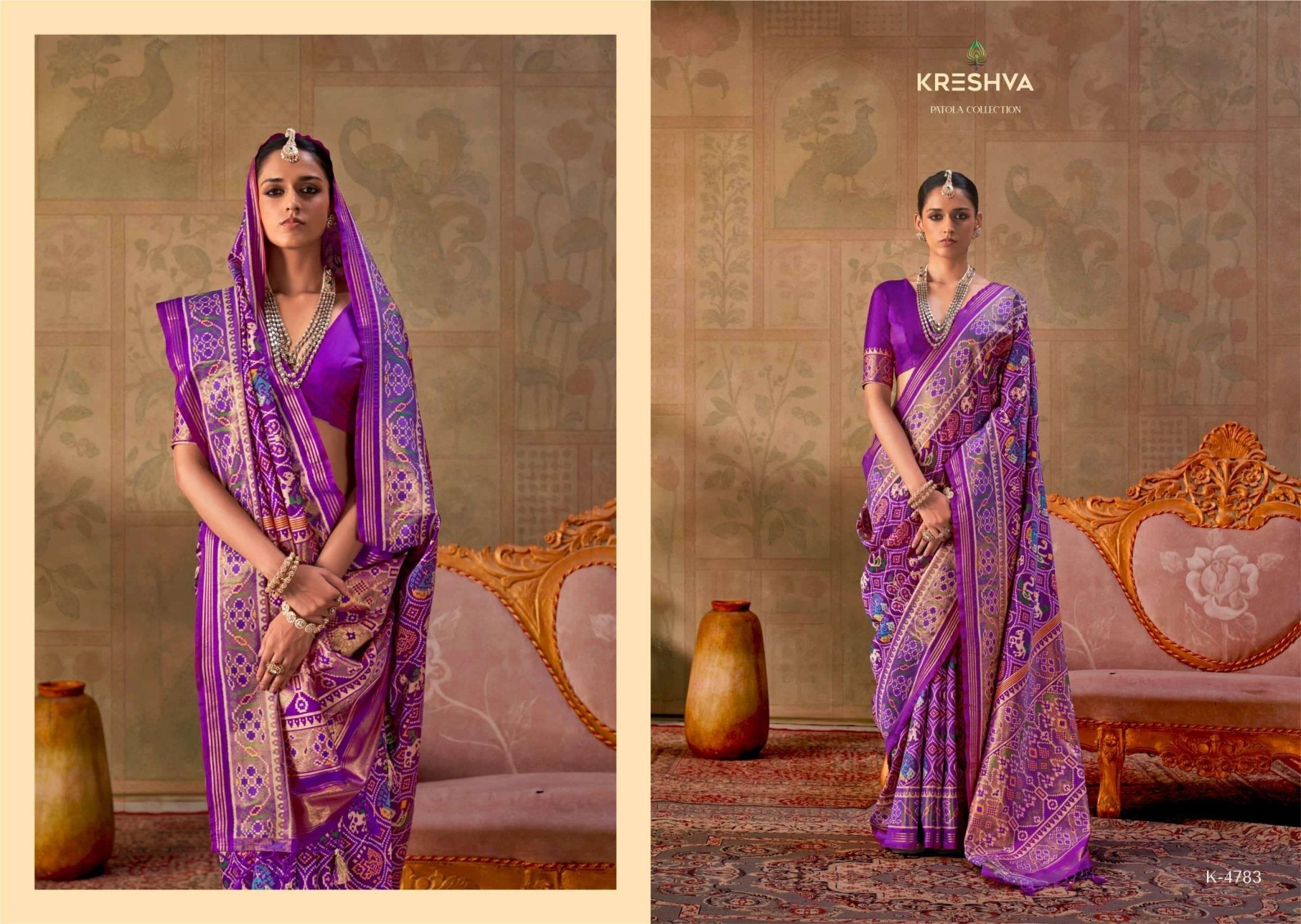 Kreshva Ashwa Patola Luxury Soft Silk Embroidered Sarees Wholesale Catalog - Amrah Wholesale