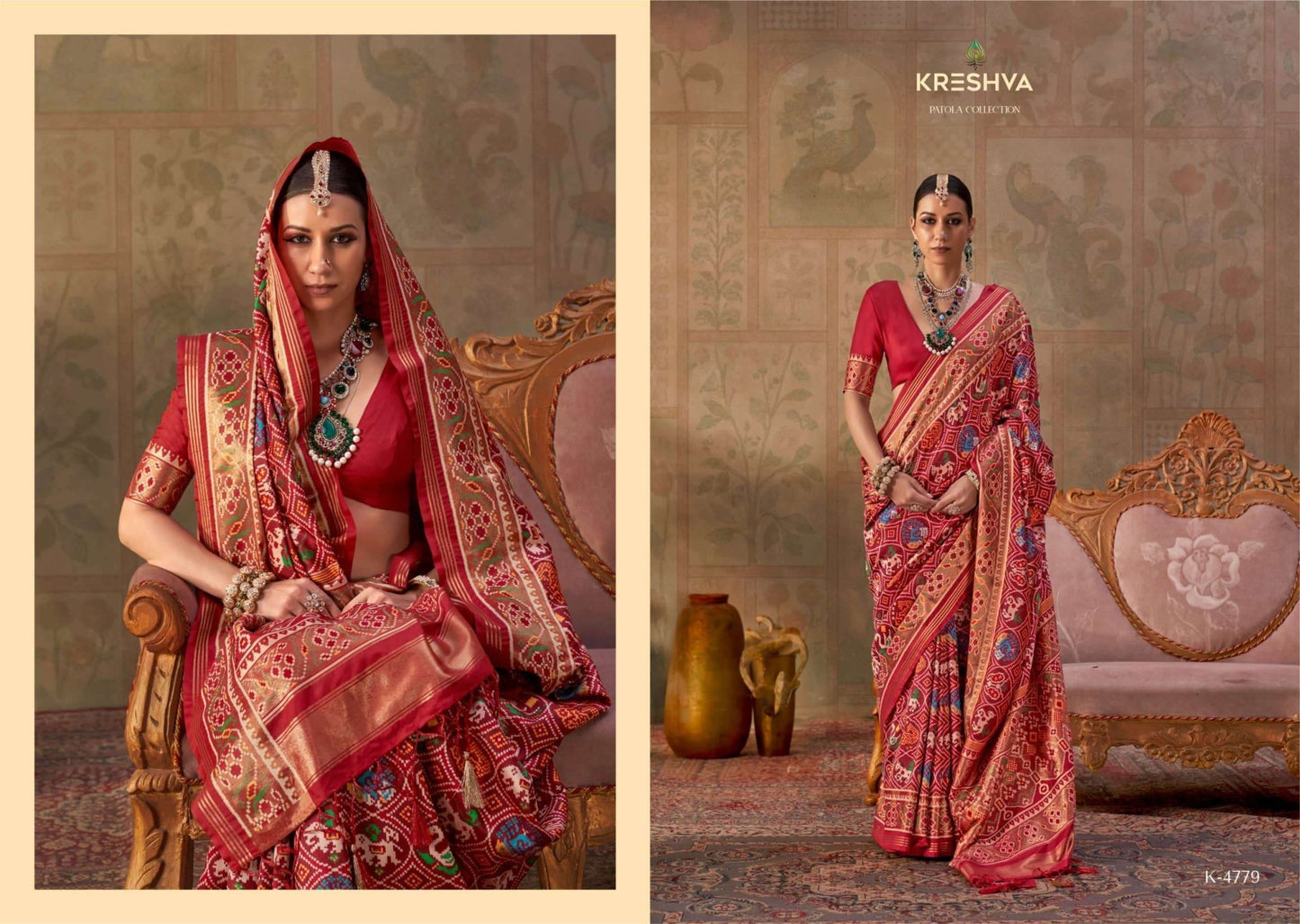 Kreshva Ashwa Patola Luxury Soft Silk Embroidered Sarees Wholesale Catalog - Amrah Wholesale
