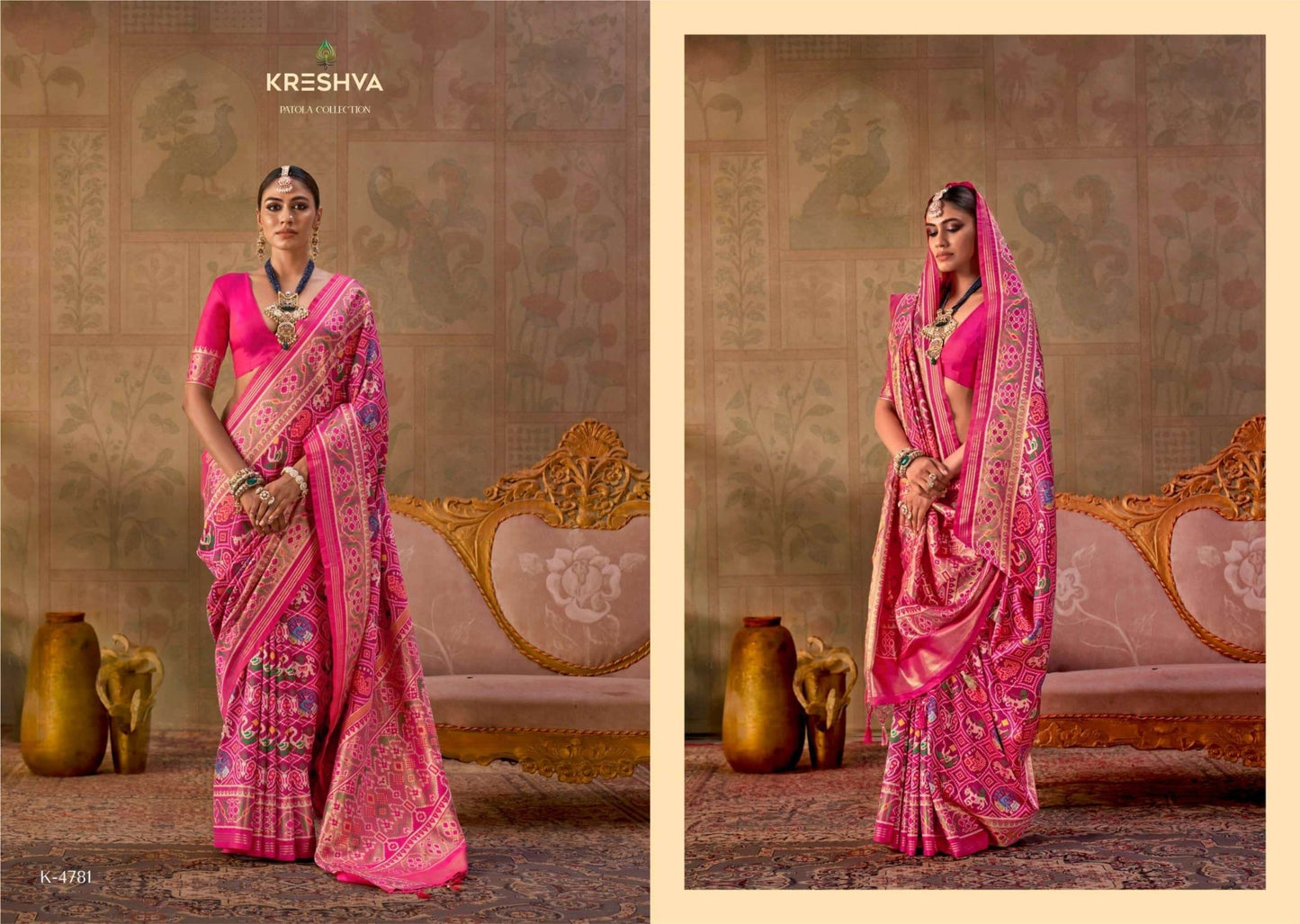 Kreshva Ashwa Patola Luxury Soft Silk Embroidered Sarees Wholesale Catalog - Amrah Wholesale