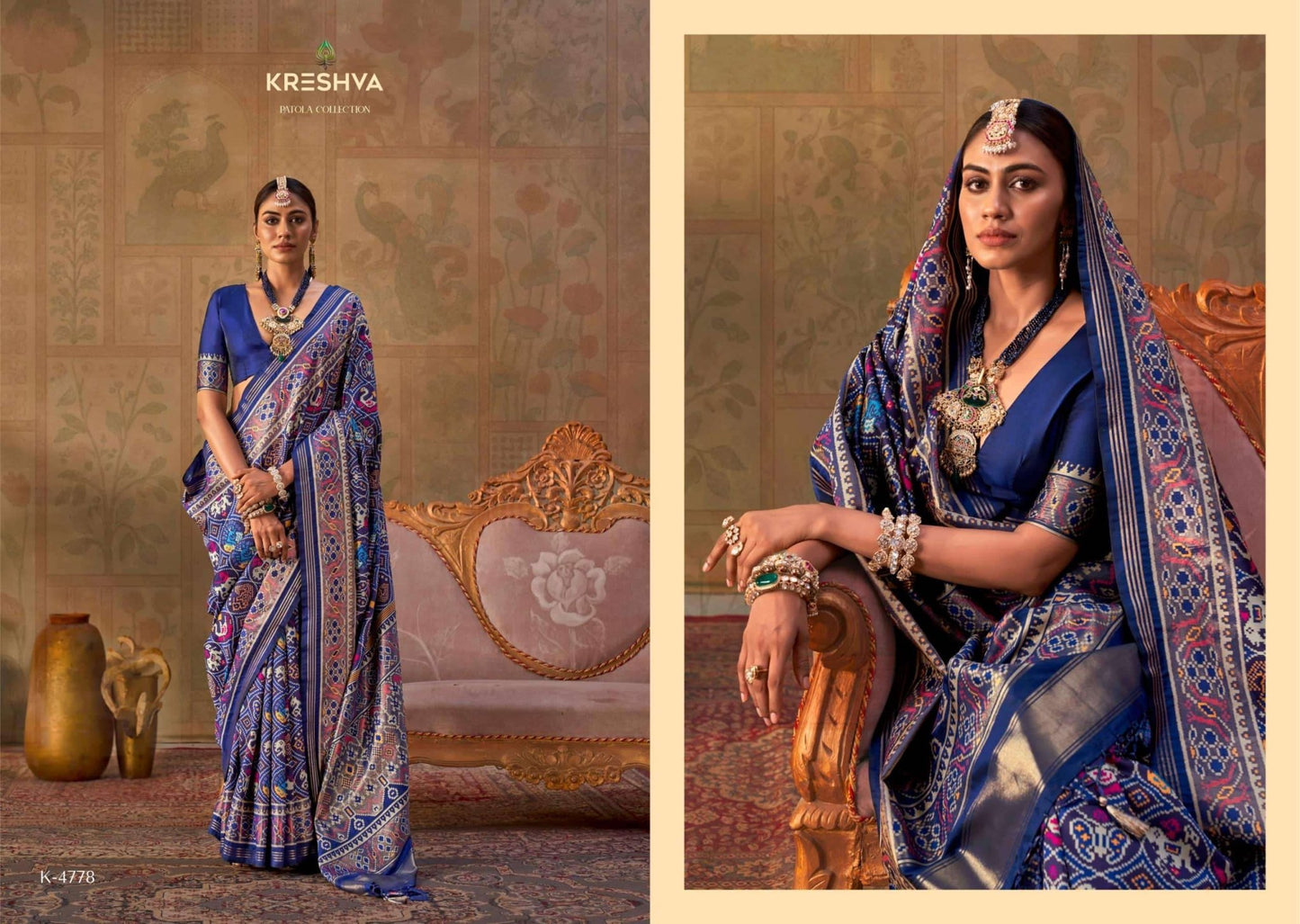 Kreshva Ashwa Patola Luxury Soft Silk Embroidered Sarees Wholesale Catalog - Amrah Wholesale