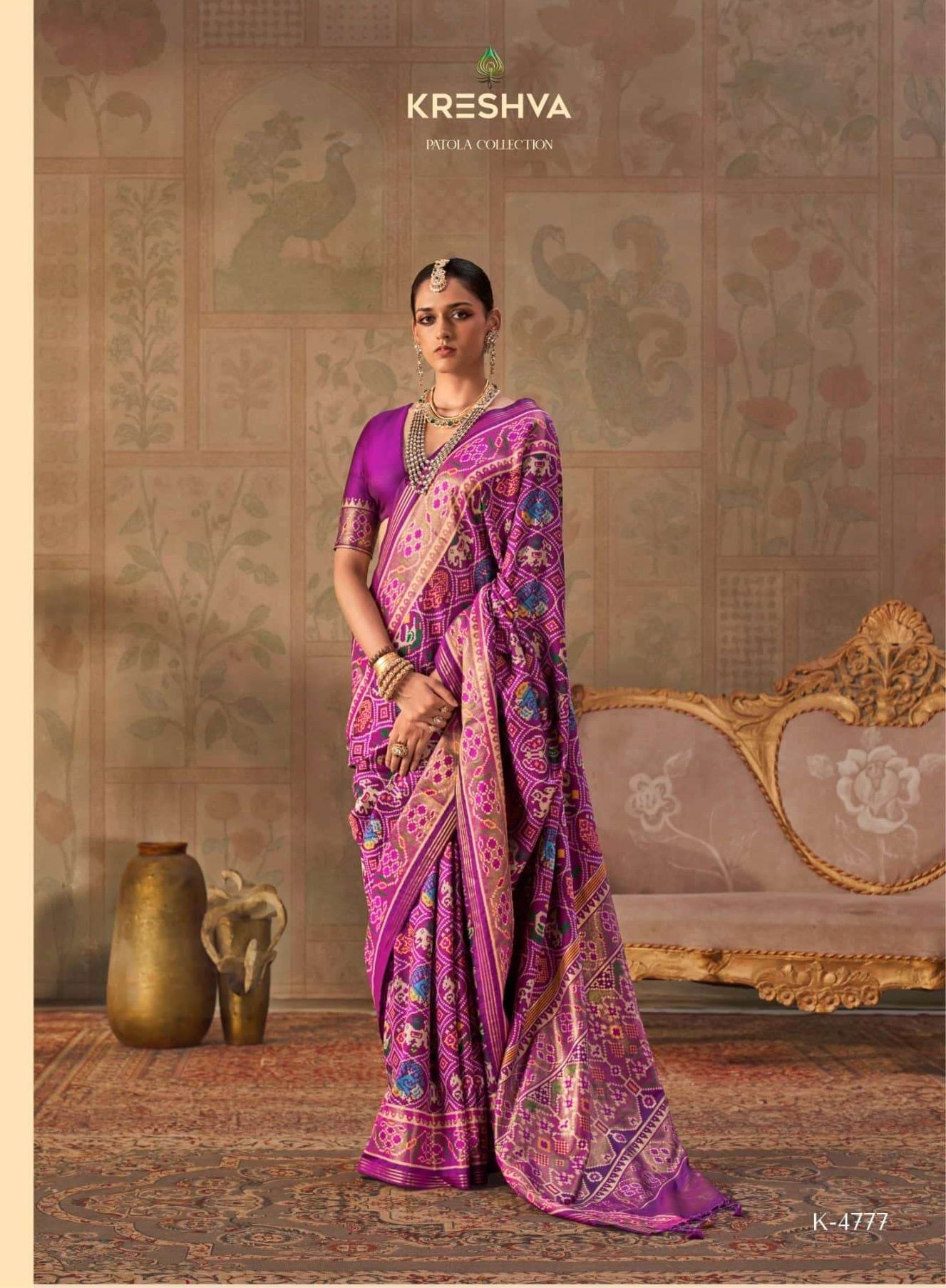 Kreshva Ashwa Patola Luxury Soft Silk Embroidered Sarees Wholesale Catalog