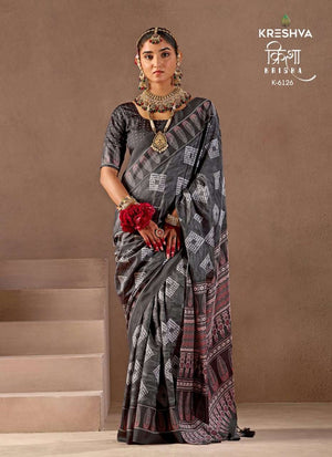 KRESHVA KRISHA Bandhani Silk Printed Saree