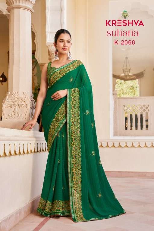KRESHVA SUHANA Pure Georgette Printed Saree