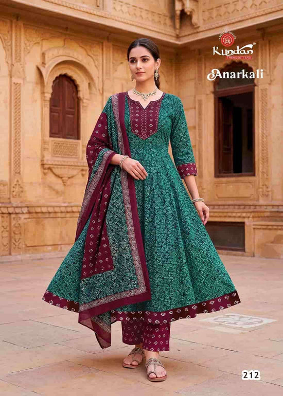 Kundan Anarkali Vol 2 Heavy Cotton Salwar Suit Set