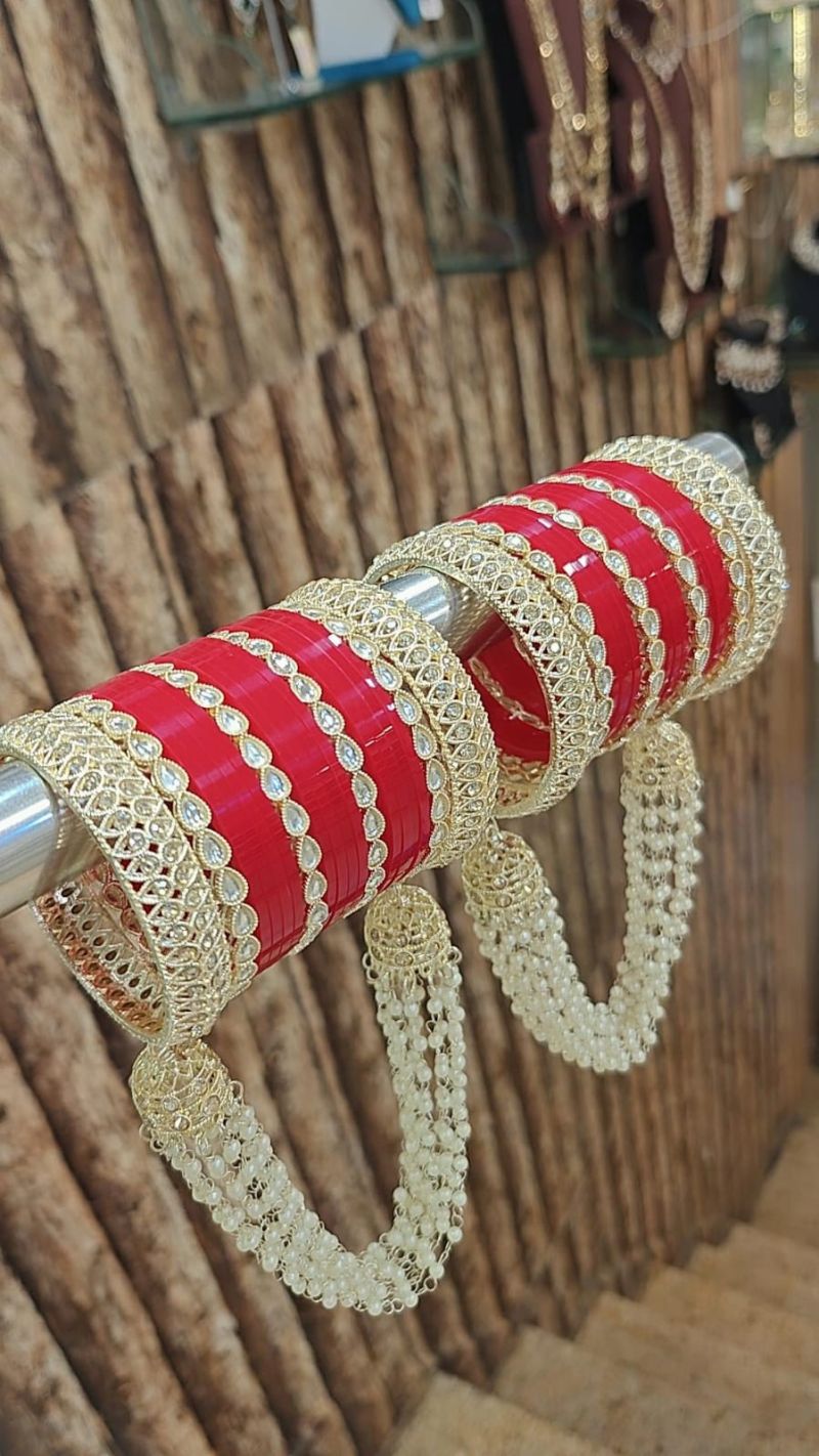 Kundan Stone Bridal Bangles Set 1 Gold Plated Wedding Bangles