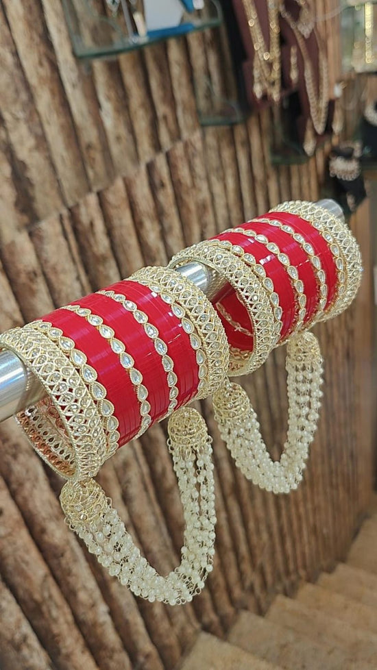 Kundan Stone Bridal Bangles Set 1 Gold Plated Wedding Bangles