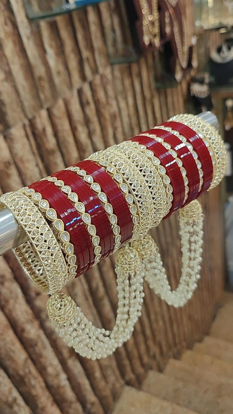 Kundan Stone Bridal Bangles Set 1 Gold Plated Wedding Bangles