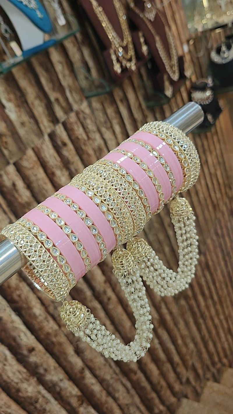 Kundan Stone Bridal Bangles Set 1 Gold Plated Wedding Bangles