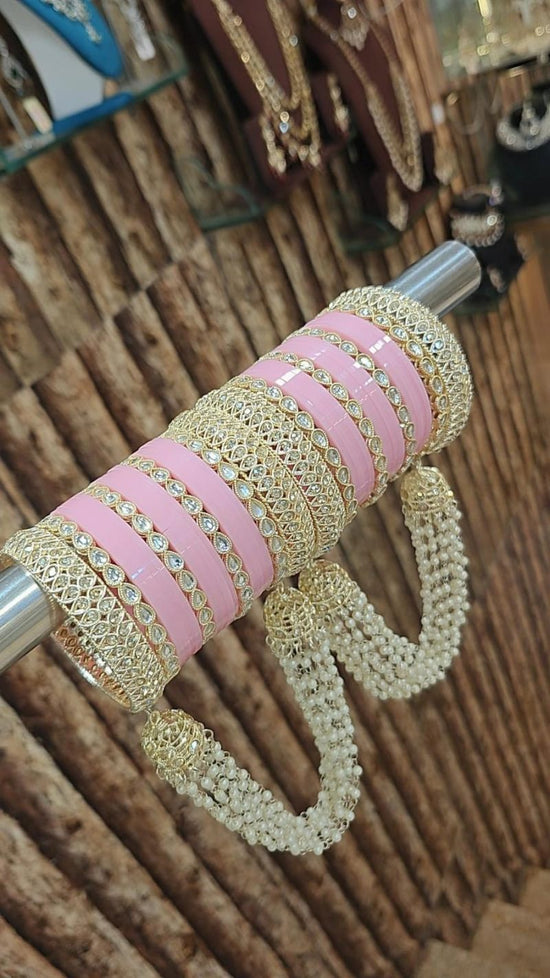 Kundan Stone Bridal Bangles Set 1 Gold Plated Wedding Bangles