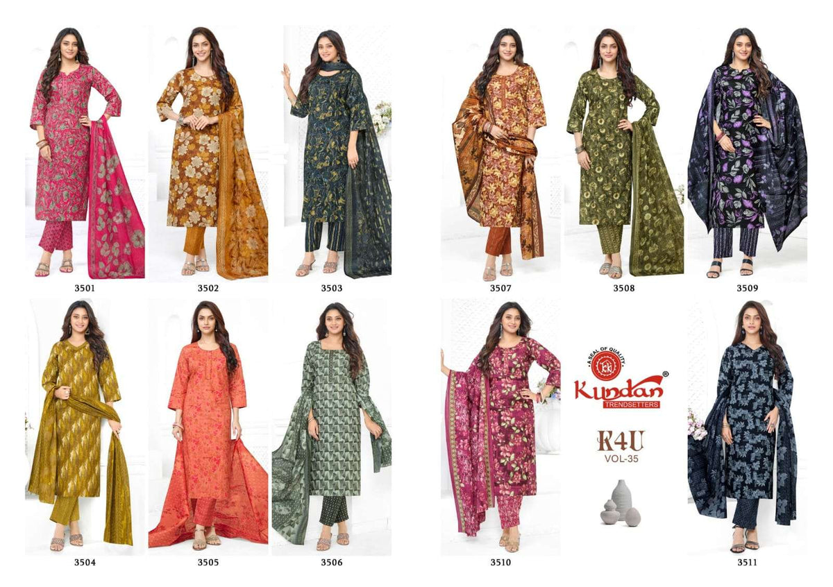 Kundan Tex K4U Vol-35 Cotton Salwar Suit Set