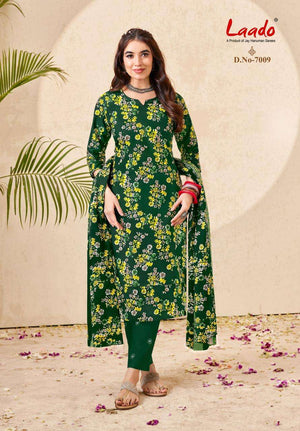 Laado Nargis Vol 7 Pure Cotton Kurti Pant Dupatta Set
