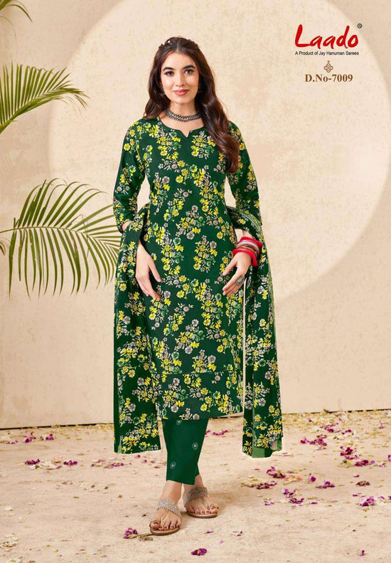 Laado Nargis Vol 7 Pure Cotton Kurti Pant Dupatta Set