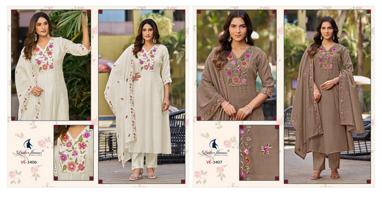 Ladies Flavour 3406 And 3407 Kurti Set Wholesale Catalogue