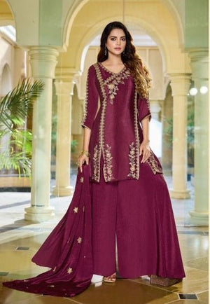 Ladies Flavour 3454 To 3456 Premium Chinon Embroidered Kurti Pant Dupatta Set - Amrah Wholesale