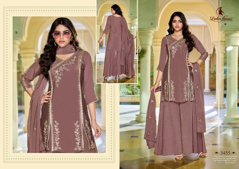 Ladies Flavour 3454 To 3456 Premium Chinon Embroidered Kurti Pant Dupatta Set - Amrah Wholesale