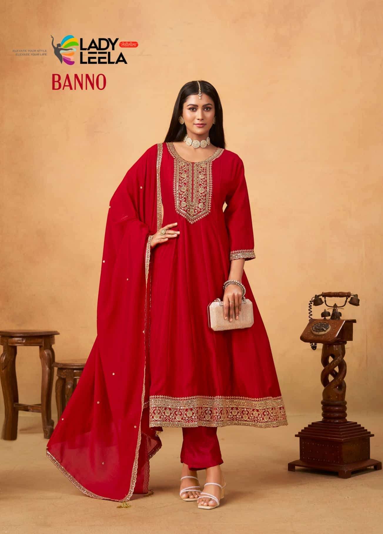 Lady Leela Banno Vichitra Silk Salwar Suit Set
