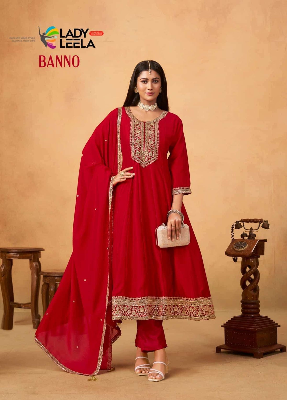 Lady Leela Banno Vichitra Silk Salwar Suit Set