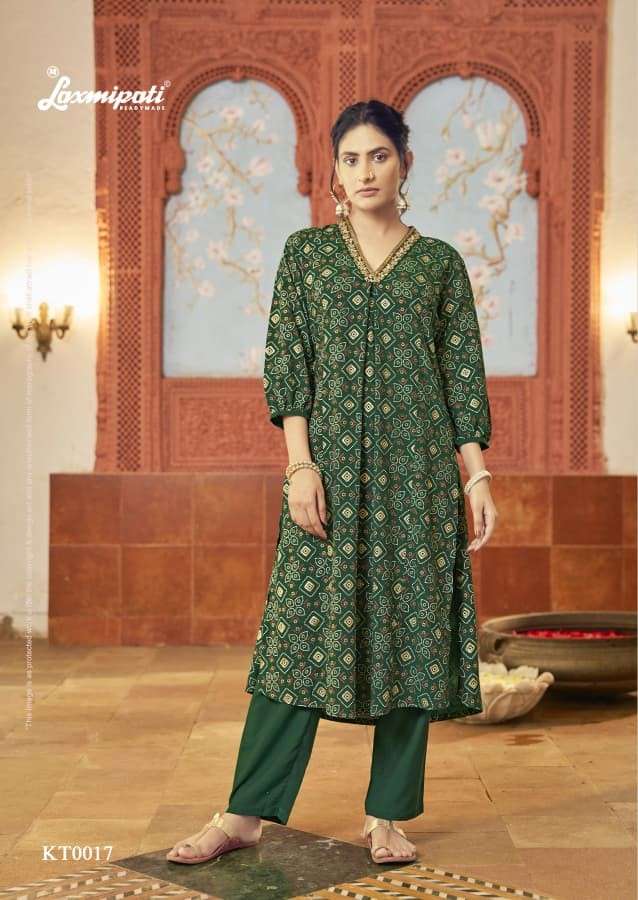Laxmipati Chahat Candy Viscose Embroidered Handprinted Kurti