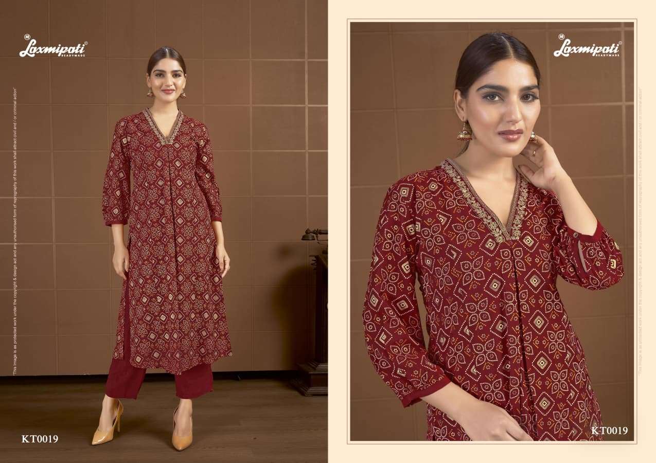 Laxmipati Chahat Candy Viscose Embroidered Handprinted Kurti