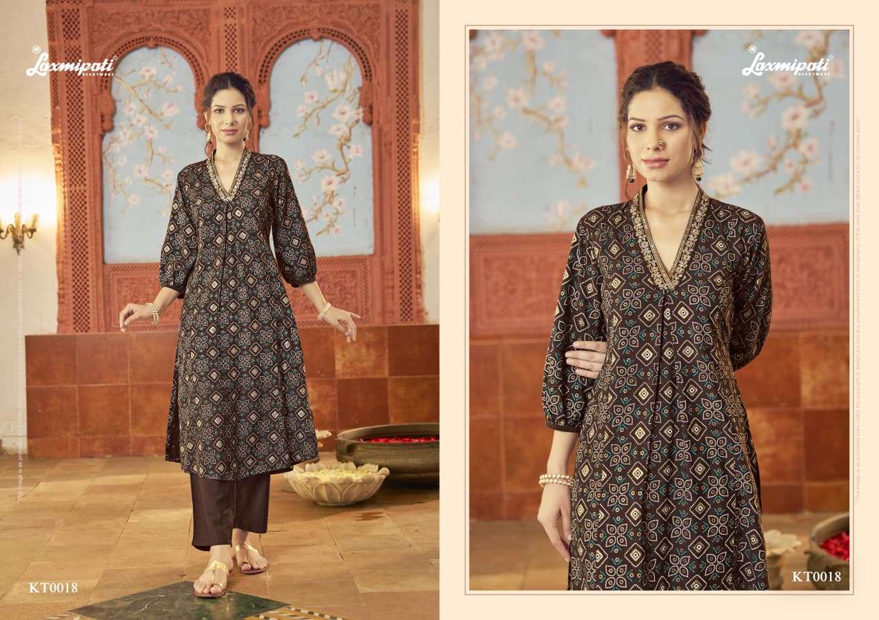 Laxmipati Chahat Candy Viscose Embroidered Handprinted Kurti