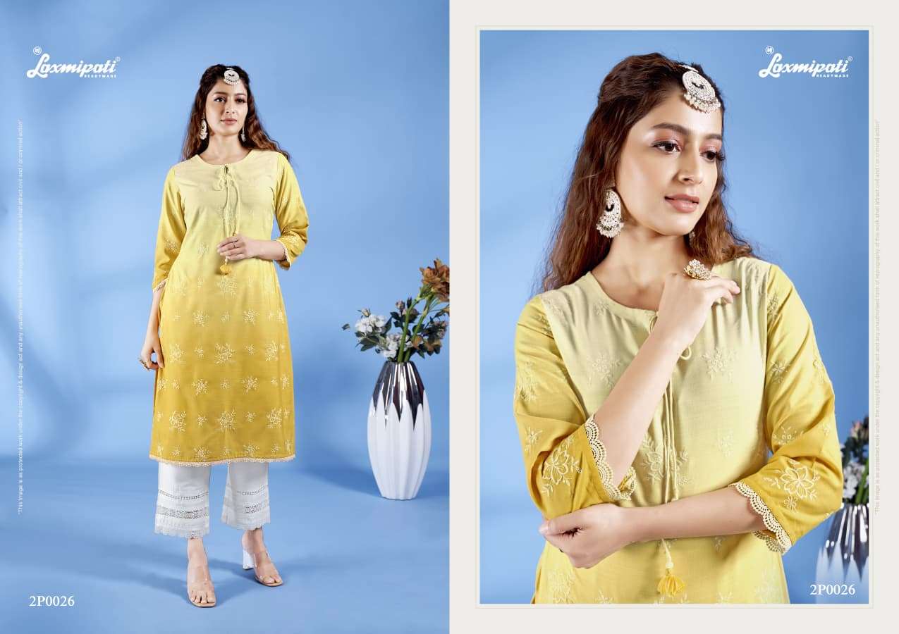 Laxmipati Ghever Spun Cotton Chiffon Worked Kurti