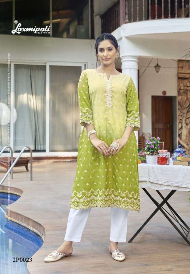 Laxmipati Ghever Spun Cotton Chiffon Worked Kurti