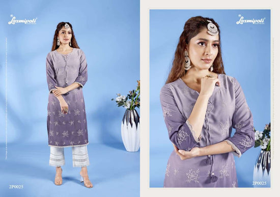 Laxmipati Ghever Spun Cotton Chiffon Worked Kurti