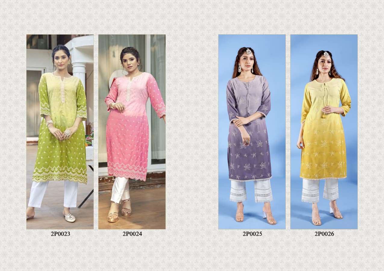 Laxmipati Ghever Spun Cotton Chiffon Worked Kurti