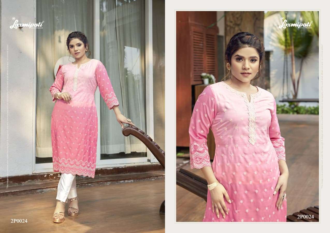 Laxmipati Ghever Spun Cotton Chiffon Worked Kurti