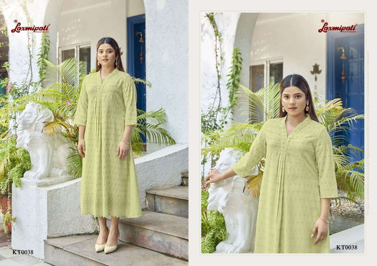 Laxmipati Janki Spun Cotton Schiffli Worked Kurti - Amrah Wholesale