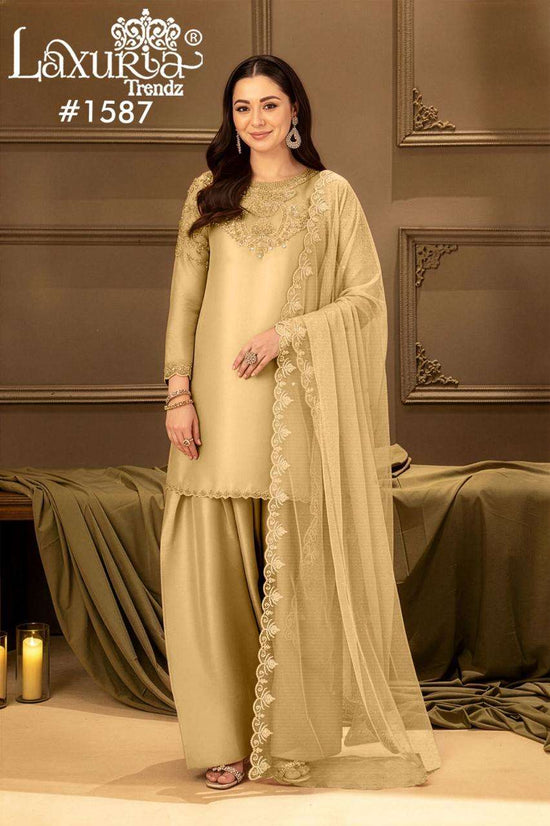 Laxuria 1587 Satin Pakistani Suit Set - Amrah Wholesale