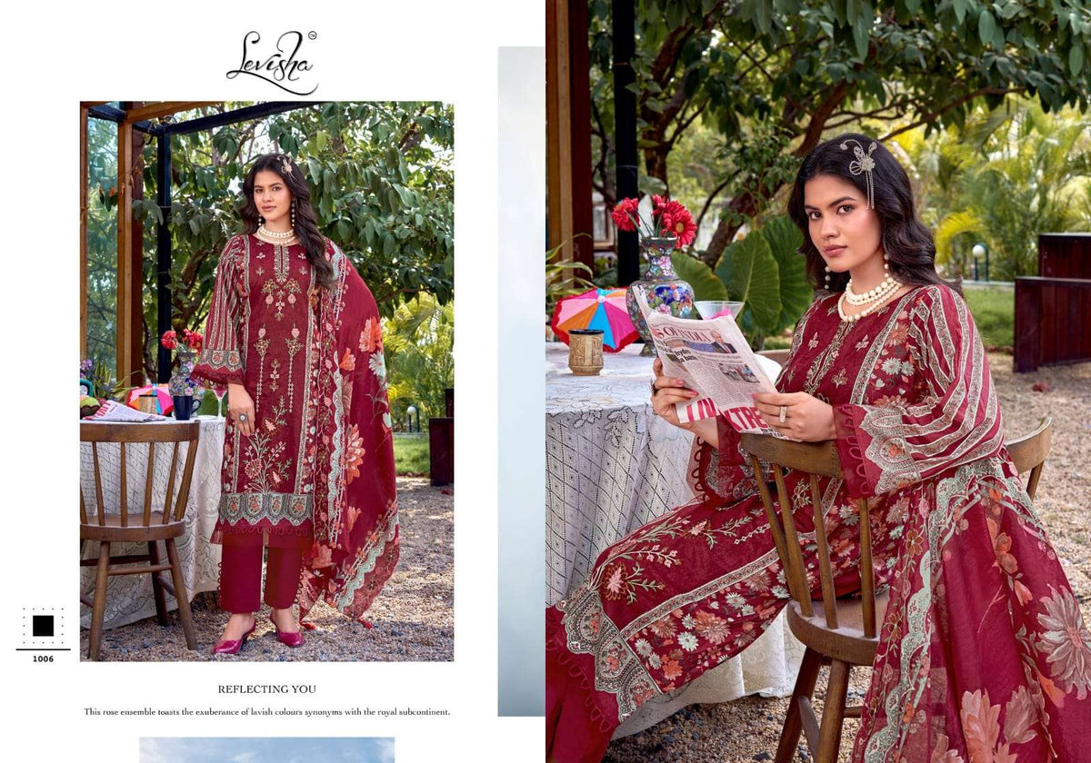 Levisha Bin Saeed Nx Vol 6 Cambric Lawn Cotton Pakistani Suit