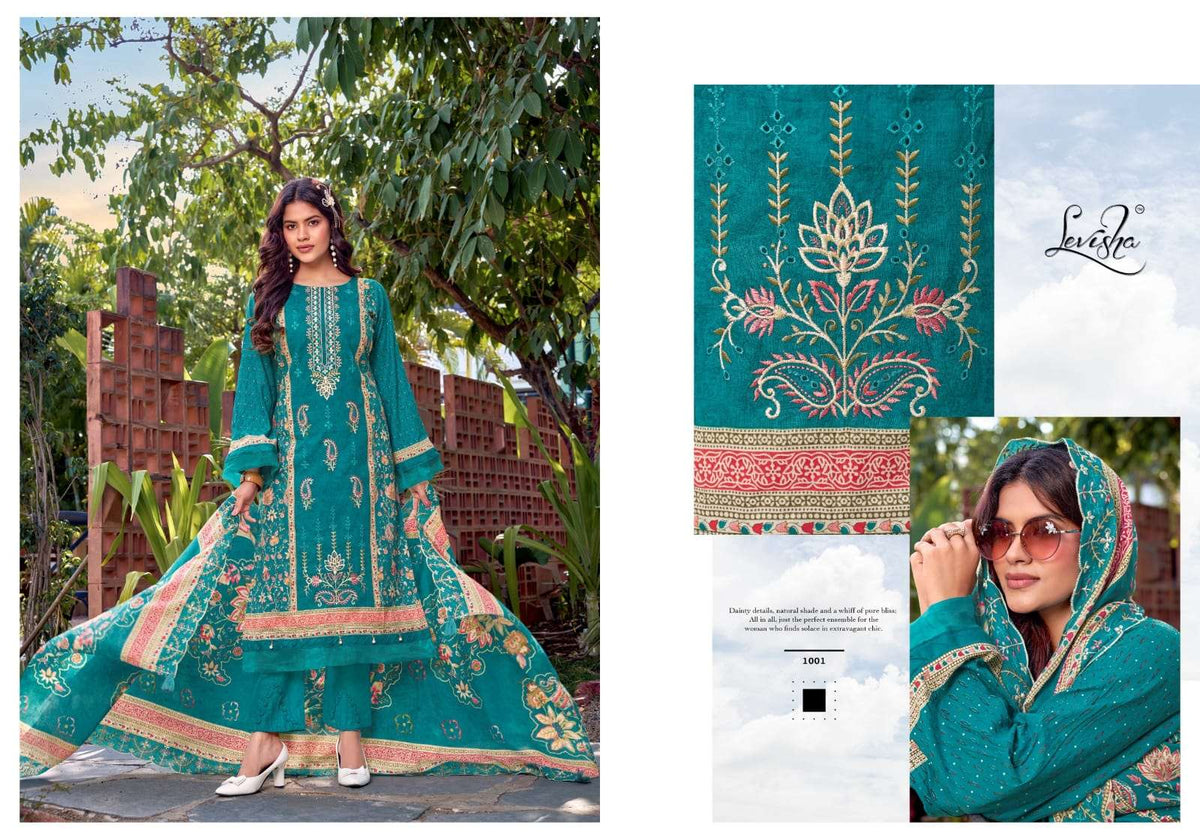 Levisha Bin Saeed Nx Vol 6 Cambric Lawn Cotton Pakistani Suit