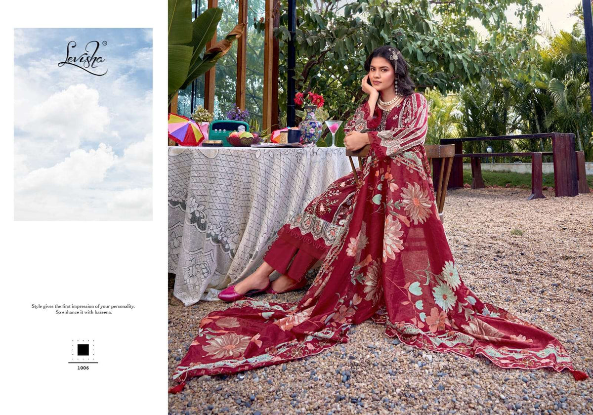 Levisha Bin Saeed Nx Vol 6 Cambric Lawn Cotton Pakistani Suit