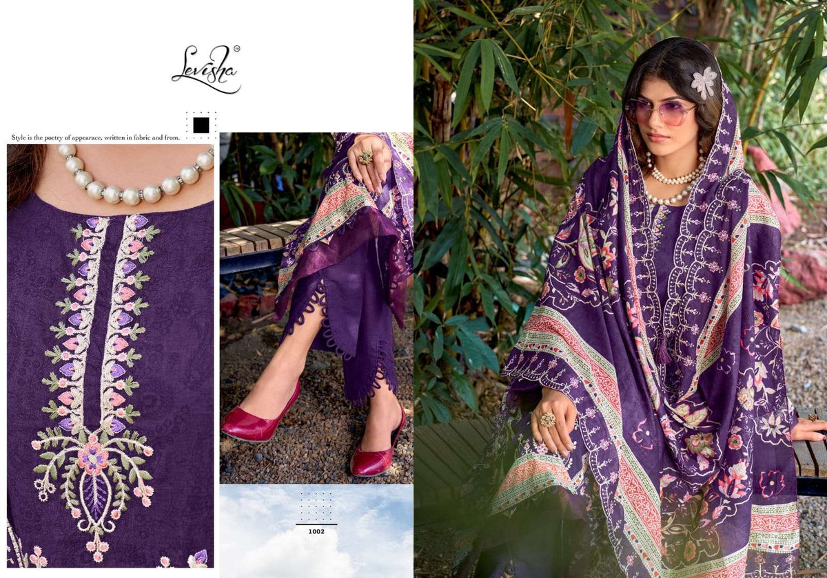 Levisha Bin Saeed Nx Vol 6 Cambric Lawn Cotton Pakistani Suit