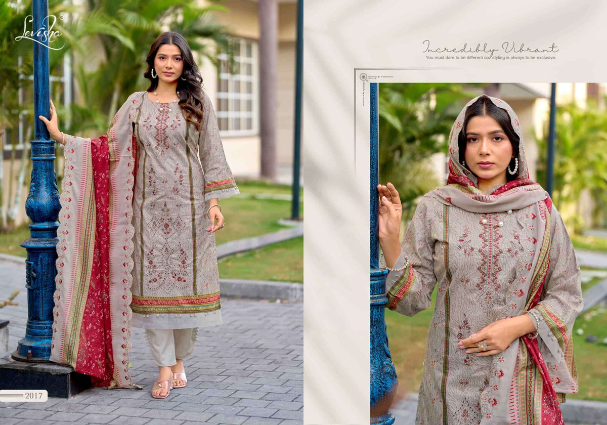 Levisha Madhubala Vol 14 Cambric Lawn Cotton Pakistani Style Dress Material Wholesale