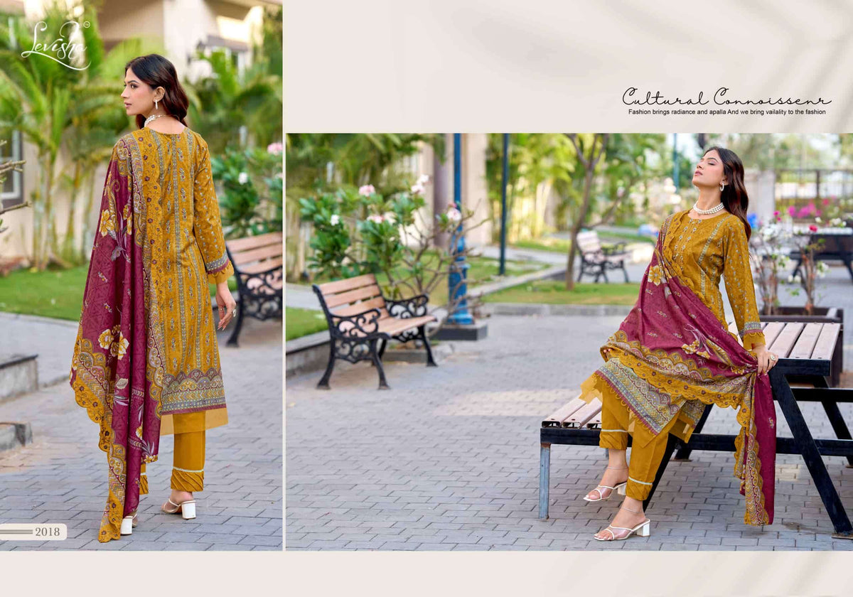 Levisha Madhubala Vol 14 Cambric Lawn Cotton Pakistani Style Dress Material Wholesale