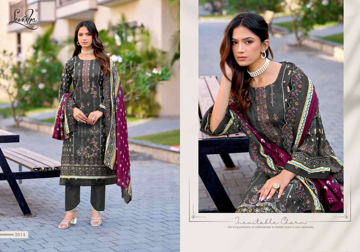 Levisha Madhubala Vol 14 Cambric Lawn Cotton Pakistani Style Dress Material Wholesale