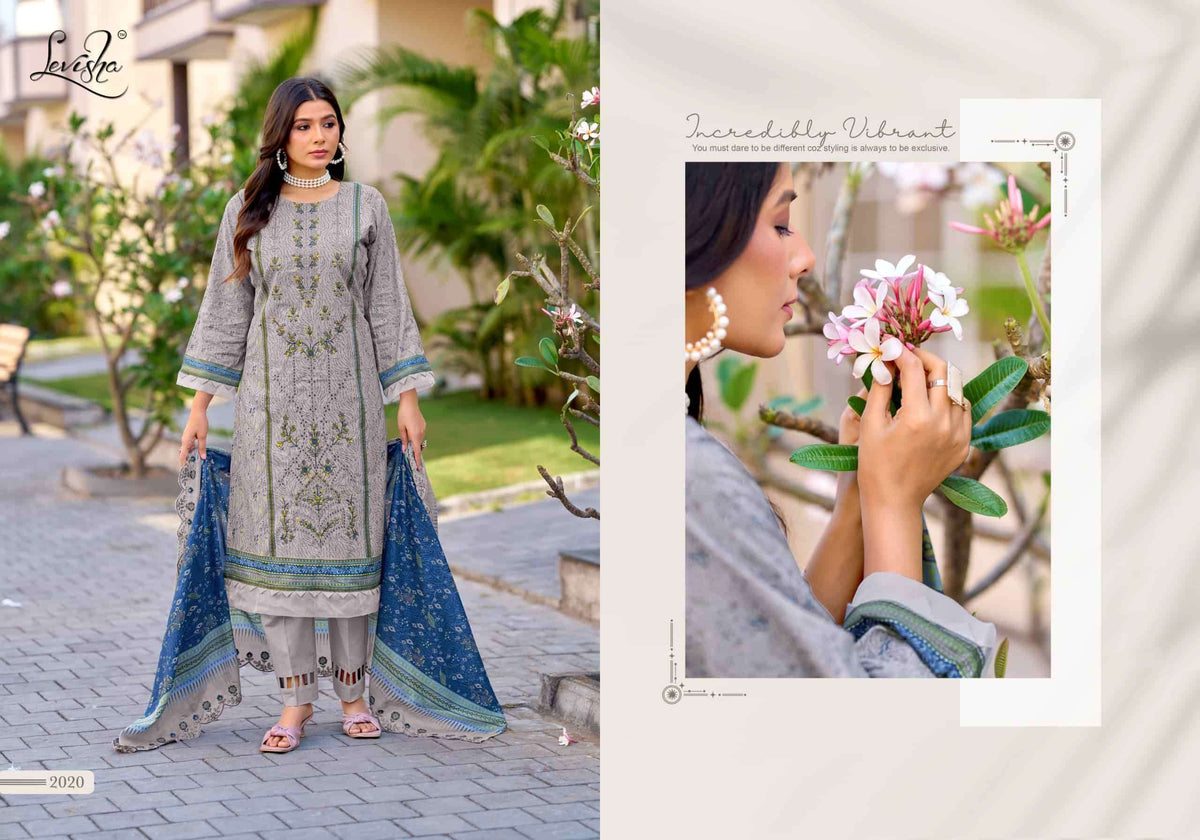 Levisha Madhubala Vol 14 Cambric Lawn Cotton Pakistani Style Dress Material Wholesale