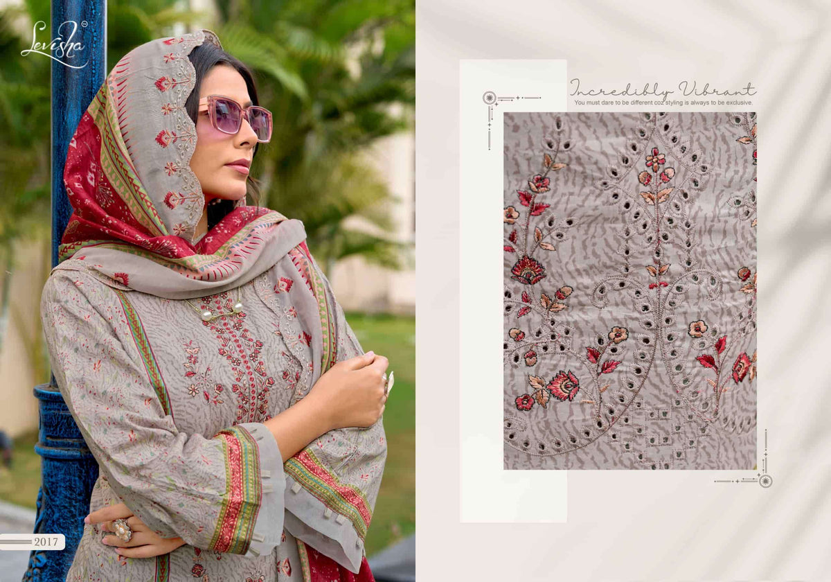 Levisha Madhubala Vol 14 Cambric Lawn Cotton Pakistani Style Dress Material Wholesale